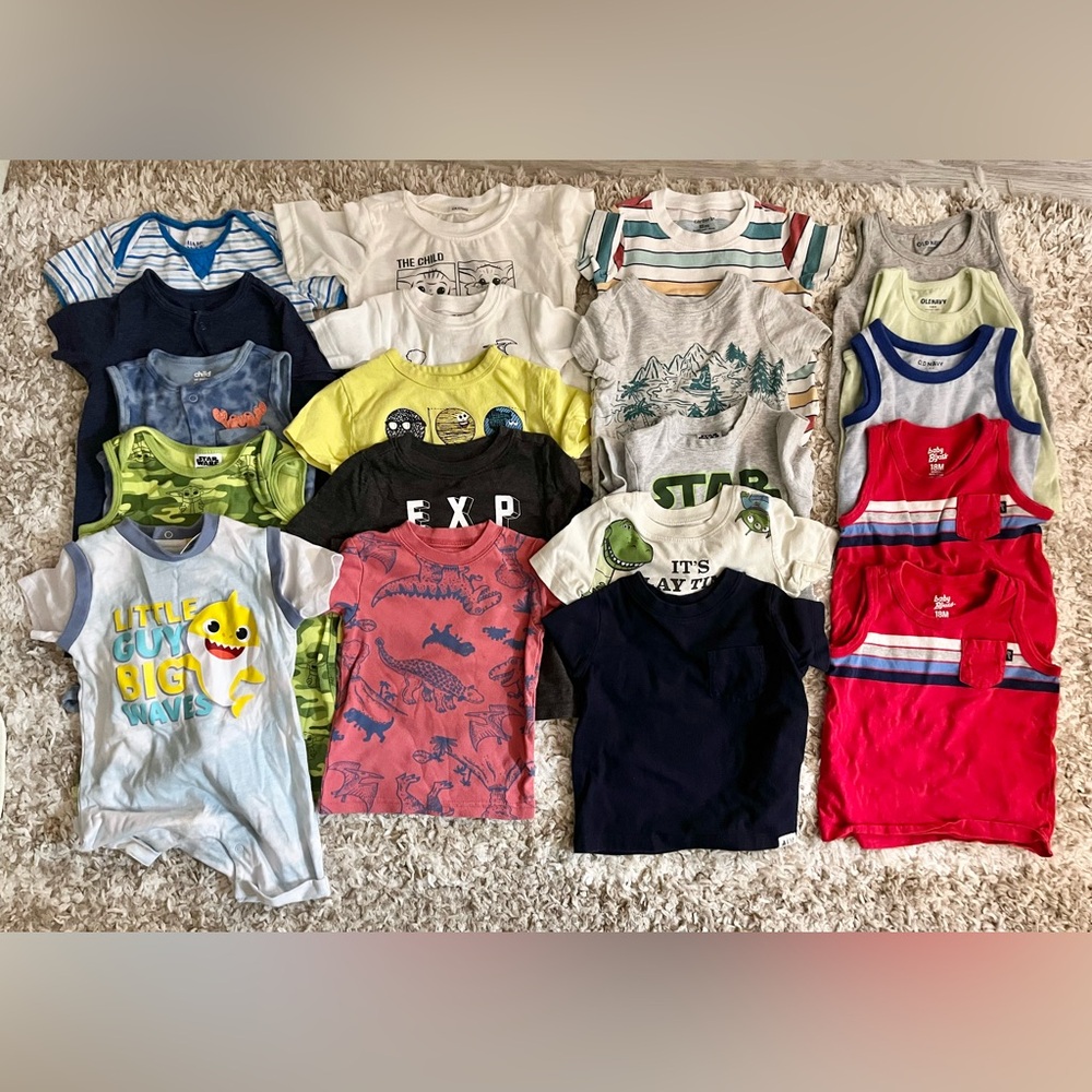 Lot of Baby Boy Summer Tops 12-18 months
